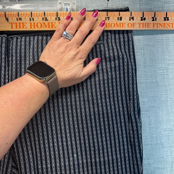 Brooks Brothers Natalie Fit size 14 navy blue and white pockets belt loop 2 pair - Picture 5 of 13